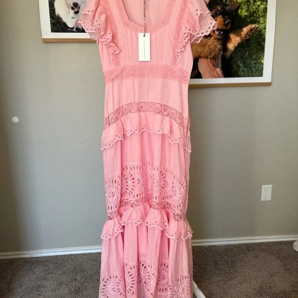 loveshackfancy rinny dress in color pink grace. - Picture 9 of 11